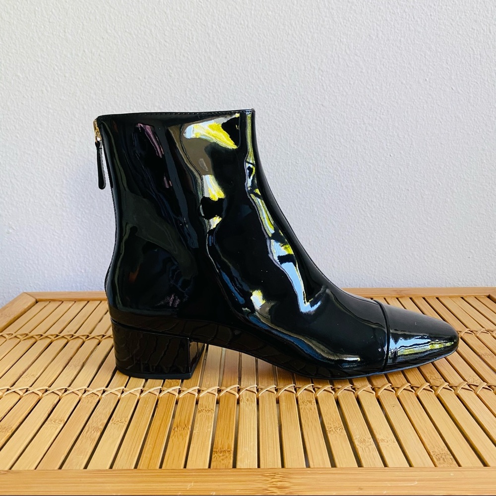 J.Crew Roxie Cap-Toe Ankle Boots Patent Leather